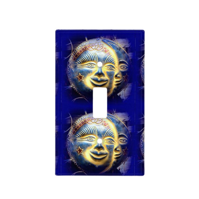 sun face/ moon face light switch cover (Front)