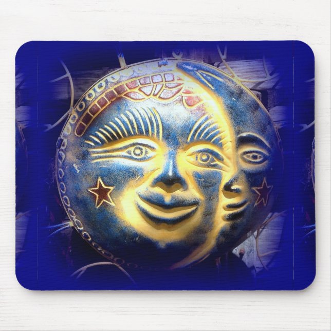 sun face/moon face mousepad (Front)