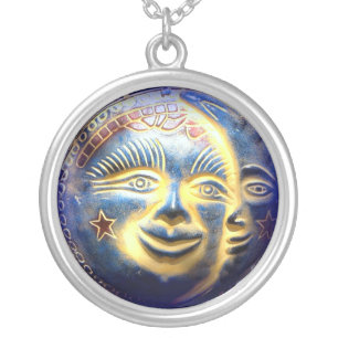 sun face/ moon face necklace