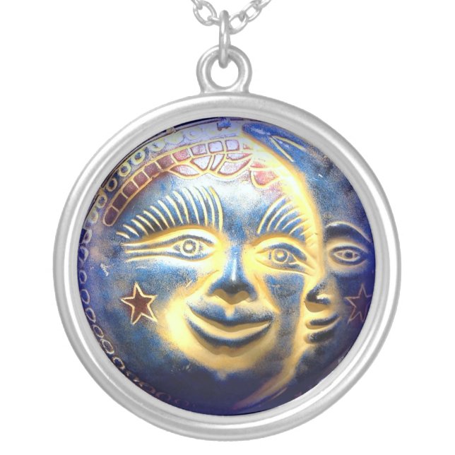 sun face/ moon face necklace (Front)