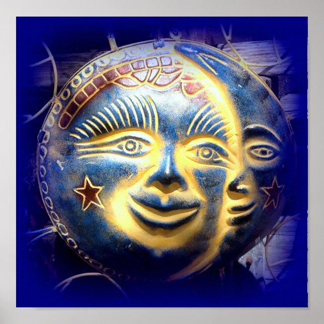 sun face moon face poster (Front)