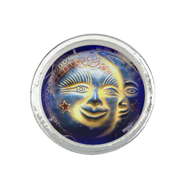 sun face/ moon face round ring (Front)