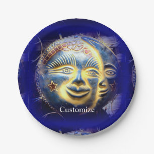 Sun face/ moon face Thunder_Cove Paper Plates