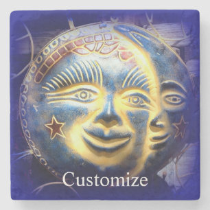 Sun face/  moon face Thunder_Cove Stone Coaster