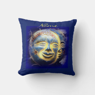 sun face/ moon face Thunder_Cove Throw Pillow