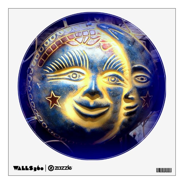 sun face moon face wall decal (Front)