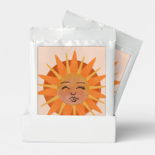 Sun Face Orange Watercolor Illustration Lemonade Drink Mix
