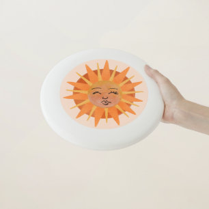 Sun Face Orange Watercolor Illustration Wham-O Frisbee