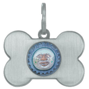 sun face pet tag