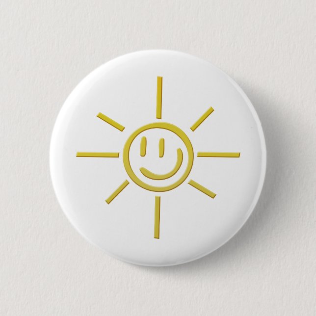 Sun Face Pinback Button (Front)