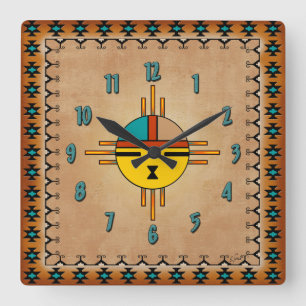Sun Face Square Wall Clock