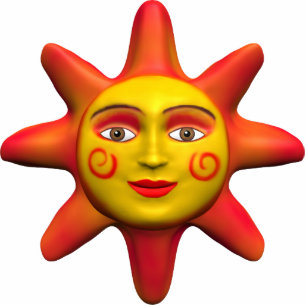 Sun face statuette