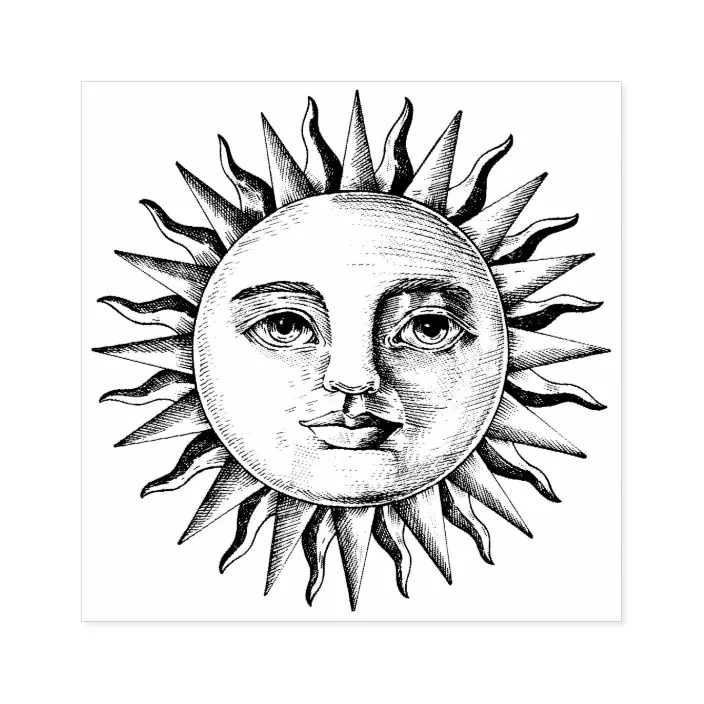 Sun Face Vintage Drawing Rubber Stamp Zazzle Com Sun Face Vintage Drawing Rubber Stamp Zazzle Com