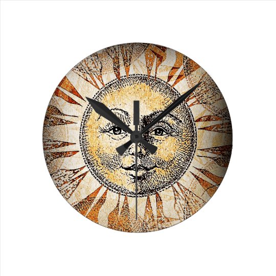 Sun Face Wall Clock