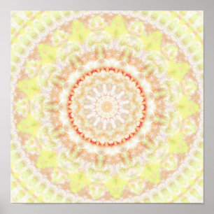 Sun Fire Mandala kaleidoscope Poster