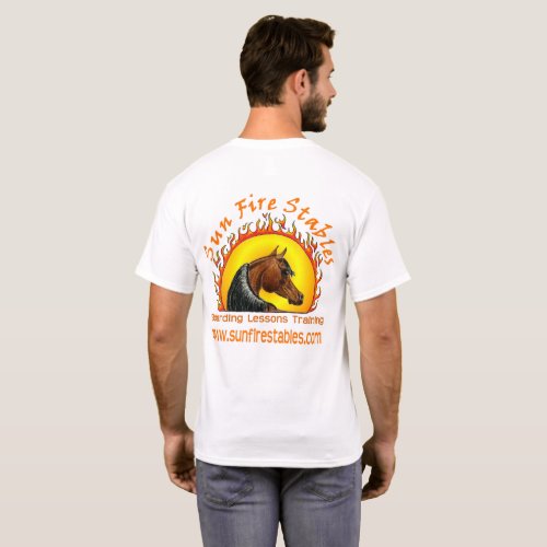 Sun Fire Stables Logo on Back T_Shirt