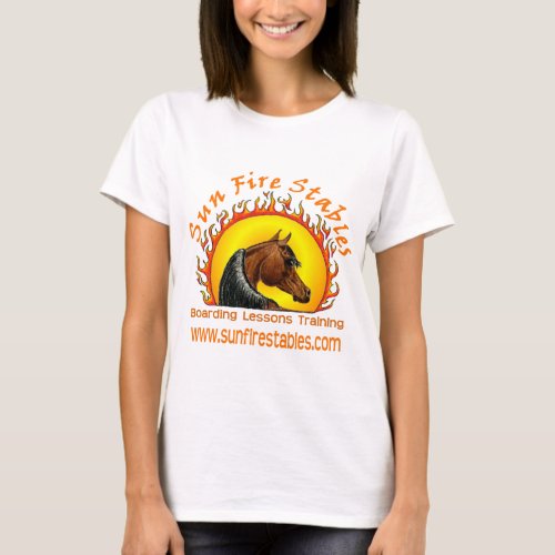Sun Fire Stables Logo on Front T_Shirt