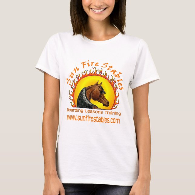 Sun Fire Stables Logo on Front T-Shirt (Front)