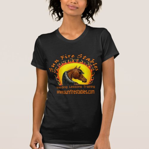 Sun Fire Stables Logo on Front T_Shirt