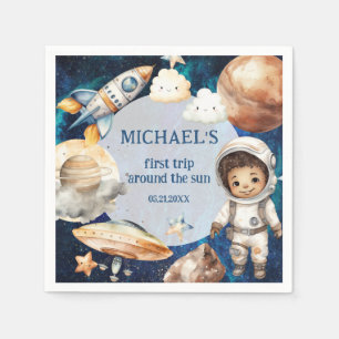 Sun First Trip Around the Sun Photo 1st Birthday  Napkins