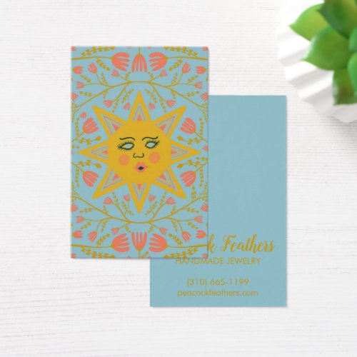 Sun  Floral Earring Necklace Jewelry Display Card