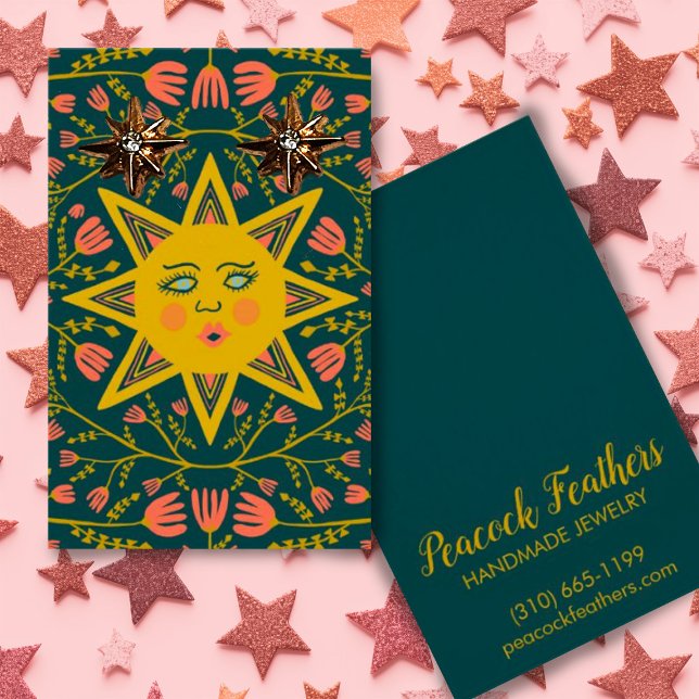 Sun & Floral Earring Necklace Jewelry Display Card (Creator Uploaded)