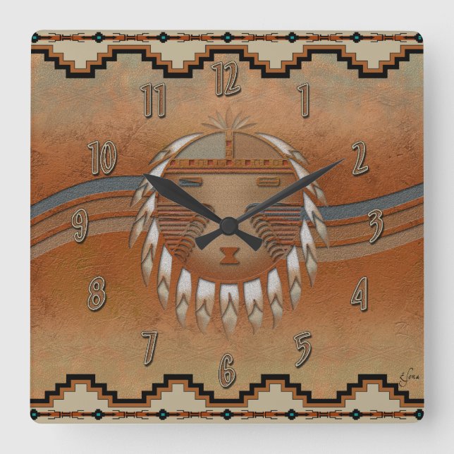Sun Flow Square Wall Clock (Front)