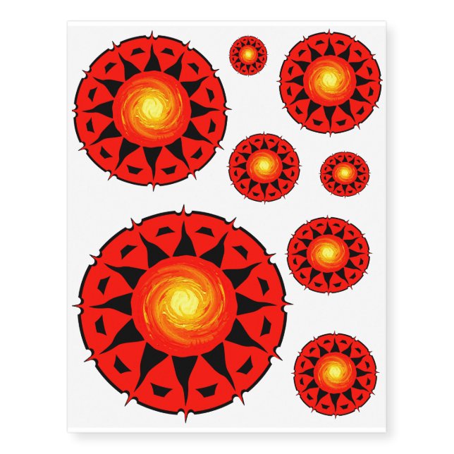 Sun Flower 4 Multiple Temporary Tattoos (Front)