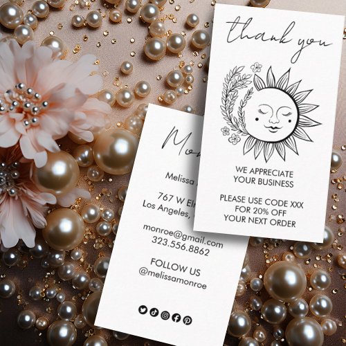 Sun Flower Boho Chic Elegant Social Icons Discount Business Card