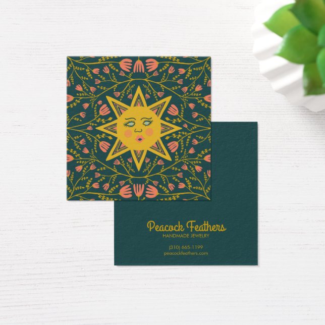 Sun & Flower Earring Necklace Jewelry Display Card (Desk)