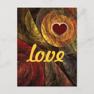 Sun Flower Floral Modern Abstract Art Love Postcard