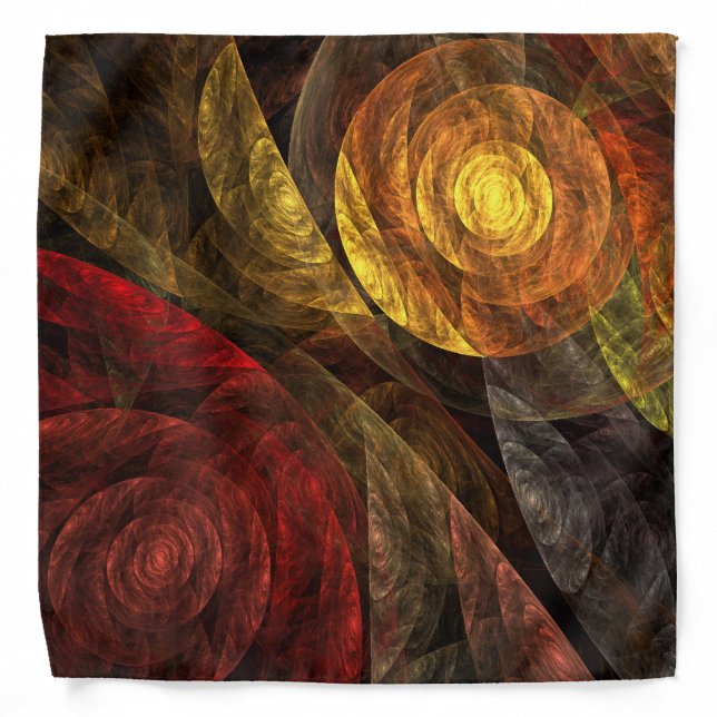 Sun Flower Floral Modern Abstract Art Pattern Bandana (Front)