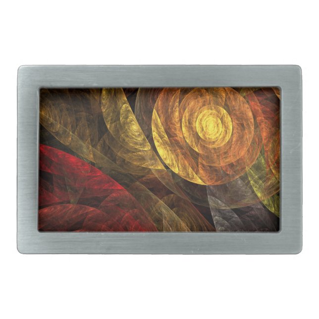 Sun Flower Floral Modern Abstract Art Pattern Belt Buckle (Front)
