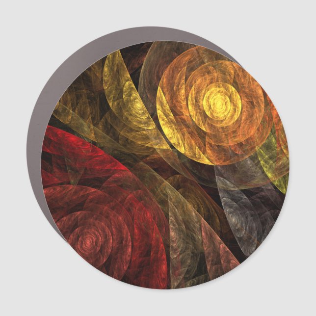 Sun Flower Floral Modern Abstract Art Pattern Car Magnet (Front)