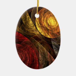 Sun Flower Floral Modern Abstract Art Pattern Ceramic Ornament