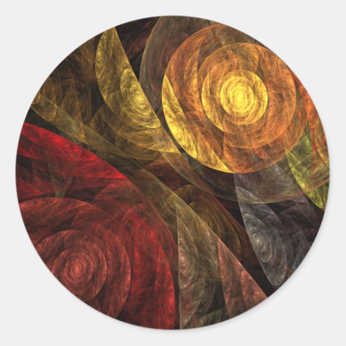 Sun Flower Floral Modern Abstract Art Pattern Classic Round Sticker