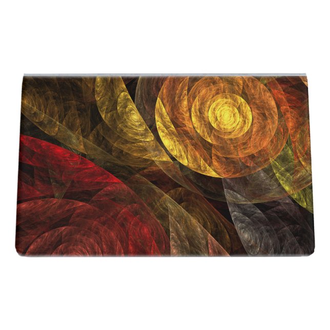 Sun Flower Floral Modern Abstract Art Pattern Desk Business Card Holder (Back)