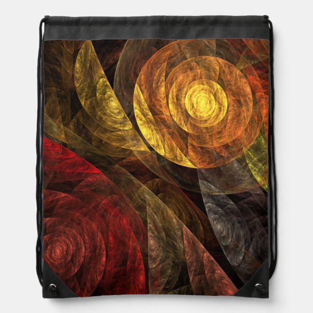 Sun Flower Floral Modern Abstract Art Pattern Drawstring Bag (Front)