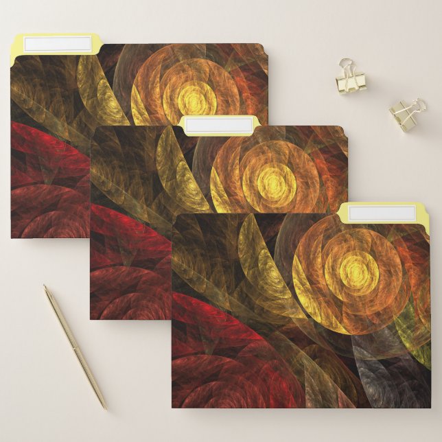 Sun Flower Floral Modern Abstract Art Pattern File Folder (Set)
