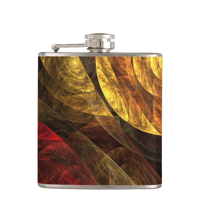 Sun Flower Floral Modern Abstract Art Pattern Flask (Front)
