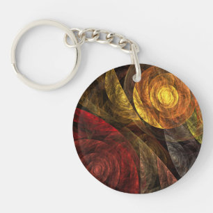 Sun Flower Floral Modern Abstract Art Pattern Keychain