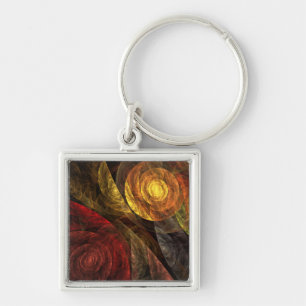 Sun Flower Floral Modern Abstract Art Pattern Keychain