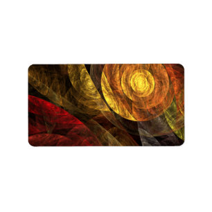 Sun Flower Floral Modern Abstract Art Pattern Label