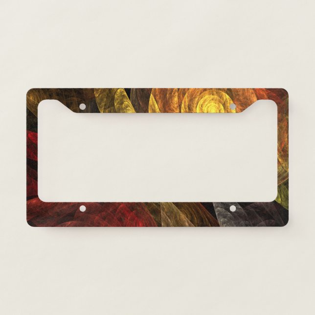 Sun Flower Floral Modern Abstract Art Pattern License Plate Frame (Front)