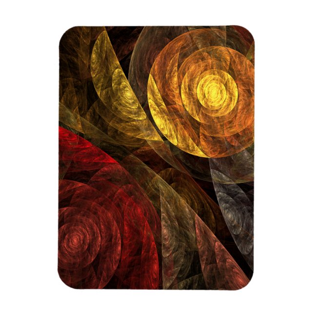 Sun Flower Floral Modern Abstract Art Pattern Magnet (Vertical)