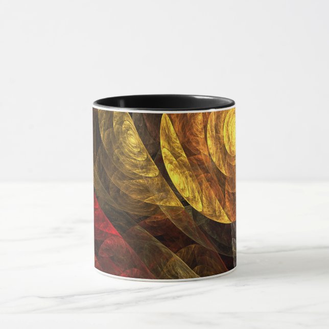 Sun Flower Floral Modern Abstract Art Pattern Mug (Center)