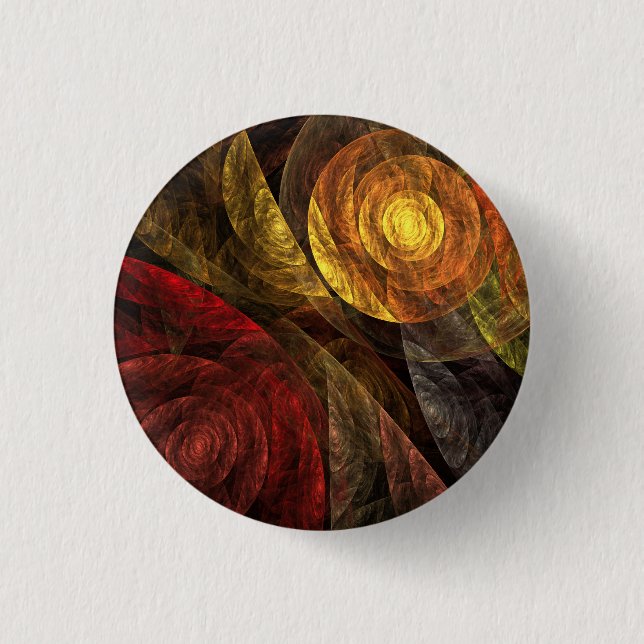 Sun Flower Floral Modern Abstract Art Pattern Pinback Button (Front)