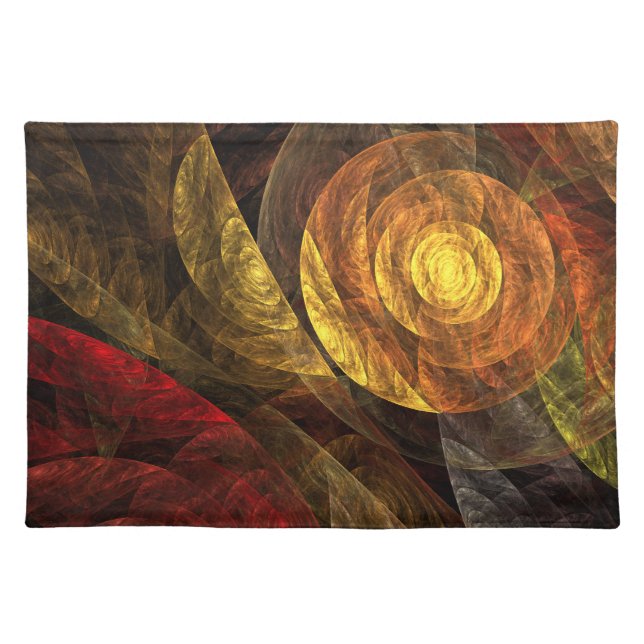 Sun Flower Floral Modern Abstract Art Pattern Placemat (Front)
