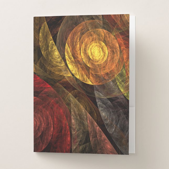 Sun Flower Floral Modern Abstract Art Pattern Pocket Folder (Front)