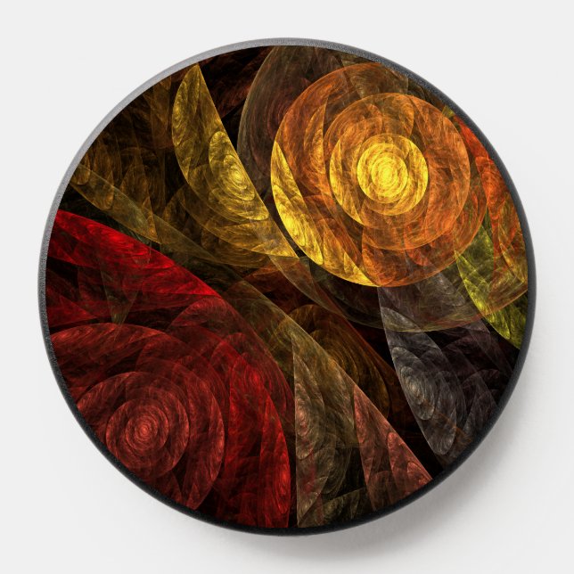 Sun Flower Floral Modern Abstract Art Pattern PopSocket (Popsocket)